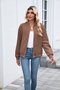 Women Spring/Fall Outerwear Casual Plain Long Sleeve Stand Collar Jacket
