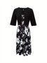 Women Floral Printing Two-Piece Set Daily Short Sleeve Casual Summer Coat With Skirt Matching Set