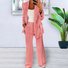 Women Plain Split Joint Two-Piece Set Daily Long Sleeve Casual Spring/Fall Coat With Pants Matching Set