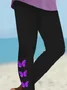 Women Butterfly Casual All Season Printing Long Leggings