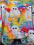 Halloween Cute 3D Ghost Art Pattern Casual Crew Neck Sweatshirt