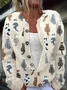 Women Knitted Cat Long Sleeve Comfy Vintage Cardigan