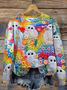 Halloween Cute 3D Ghost Art Pattern Casual Crew Neck Sweatshirt