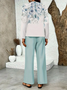 Women Floral Printing Two-Piece Set Daily Long Sleeve Casual Spring/Fall Top With Pants Matching Set