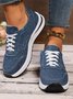 Casual Plain Breathable Lace-Up Low Heel Cortez Split Joint