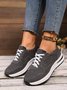 Casual Plain Breathable Lace-Up Low Heel Cortez Split Joint