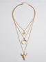 Electroplating Fashion Simple Alloy Bull Head Geometric Disc Eyes Horn Multi-layer Necklace