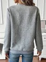 Casual V Neck Plain Sweatshirt