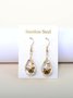 Butterfly Time Gem Dried Flower Gypsophila Lace Flower Pastoral Style Glass Earrings