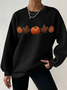 Casual Crew Neck Halloween Sweatshirt