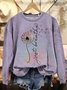 Women's Just Breathe Dandelion Print Casual Crew Neck Sweatshirt