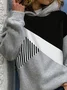 Casual Hoodie Multicolor Block Hoodie Printing