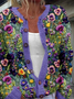 Women Wool/Knitting Floral Long Sleeve Comfy Casual Cardigan