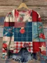Christmas Vintage Plaid Print Crew Neck Sweatshirt