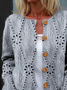 Women Knitted Geometric Long Sleeve Comfy Vintage Cardigan