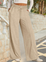 Women Plain Long Elastic Waist Pants Casual Spring/Fall Trousers