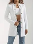 Women Plain Spring/Fall Outerwear Casual Long Sleeve Crew Neck Mid-long Blazer