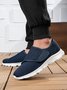 Casual Plain Hook And Loop Low Heel Fly Woven Shoes Split Joint