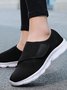 Casual Plain Hook And Loop Low Heel Fly Woven Shoes Split Joint