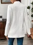 Women Plain Spring/Fall Outerwear Casual Long Sleeve Stand Collar Mid-long Blazer