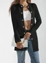 Women Plain Spring/Fall Outerwear Casual Long Sleeve Crew Neck Mid-long Blazer