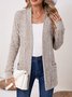 Women Spring/Fall Outerwear Vintage Split Joint Plain Long Sleeve Jacket