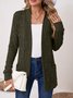 Women Spring/Fall Outerwear Vintage Split Joint Plain Long Sleeve Jacket