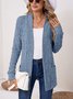 Women Spring/Fall Outerwear Vintage Split Joint Plain Long Sleeve Jacket