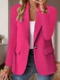 Women Plain Spring/Fall Outerwear Vintage Split Joint Long Sleeve Regular Blazer