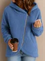 Women Winter Outerwear Casual Plain Long Sleeve Hoodie Jacket