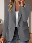 Women Plain Spring/Fall Outerwear Vintage Split Joint Long Sleeve Regular Blazer