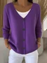 Women Plain Long Sleeve Comfy Casual Cardigan