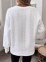 Vintage V Neck Geometric Sweatshirt Jacquard