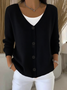 Women Plain Long Sleeve Comfy Casual Cardigan