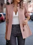 Women Spring/Fall Outerwear Casual Split Joint Geometric Long Sleeve Shawl Collar Jacket