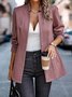 Women Spring/Fall Outerwear Casual Split Joint Geometric Long Sleeve Shawl Collar Jacket