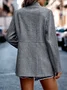 Women Spring/Fall Outerwear Casual Split Joint Geometric Long Sleeve Shawl Collar Jacket