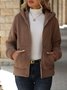 Women Spring/Fall Outerwear Casual Plain Long Sleeve Hoodie Jacket