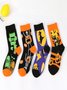 Halloween Plus Size Cotton Socks Autumn And Winter New Witch Pumpkin Castle Mid-tube Socks