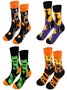 Halloween Plus Size Cotton Socks Autumn And Winter New Witch Pumpkin Castle Mid-tube Socks