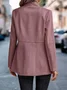Women Spring/Fall Outerwear Casual Split Joint Geometric Long Sleeve Shawl Collar Jacket