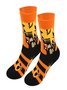 Halloween Plus Size Cotton Socks Autumn And Winter New Witch Pumpkin Castle Mid-tube Socks
