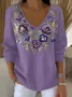 Women Cotton Floral Long Sleeve Comfy Casual Sweater