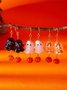 Halloween Jewelry Cartoon Bat Ghost Pumpkin Earrings Kitten Skull Spider Witch Earrings