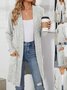 Women Spring/Fall Outerwear Vintage Split Joint Plain Long Sleeve Wrap Jacket