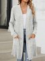 Women Spring/Fall Outerwear Vintage Split Joint Plain Long Sleeve Wrap Jacket