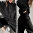 Women Plain Two-Piece Set Daily Long Sleeve Casual Spring/Fall Top With Pants Matching Set
