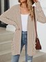 Women Spring/Fall Outerwear Vintage Gathered Plain Long Sleeve Jacket