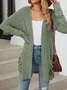 Women Spring/Fall Outerwear Vintage Gathered Plain Long Sleeve Jacket