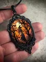 Vintage Gothic Halloween Bat Witch Pendant Necklace